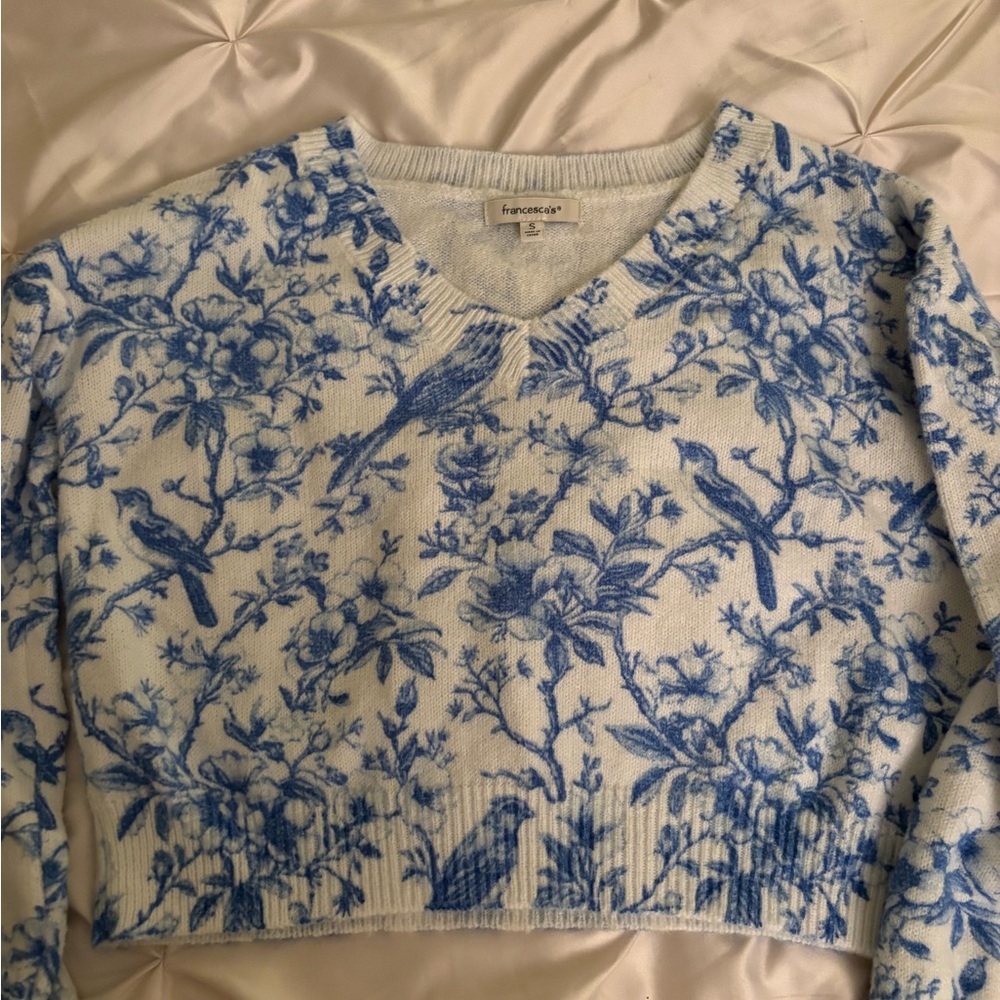 Francesca’s Floral and Bird Sweater